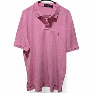 Polo by Ralph Lauren Classic Pink Polo Shirt 100% Cotton Size Large